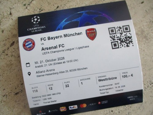Biglietto 2026 bayern - biglietto, fc