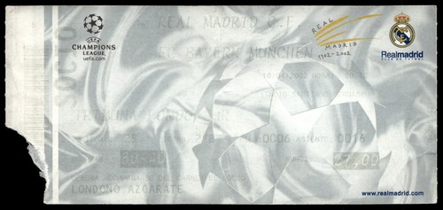 Biglietto 2002 real madrid - biglietto, vs