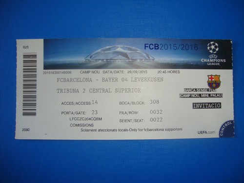 Biglietto barcelona bayer - biglietto,