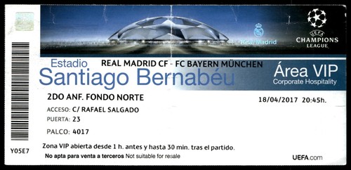 Biglietto 2017 real madrid - 2017,