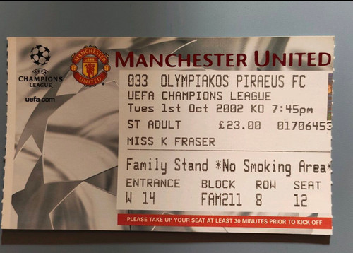 Biglietto man utd olympiakos - man, v