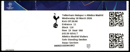 Biglietto 2026 tottenham - biglietto,