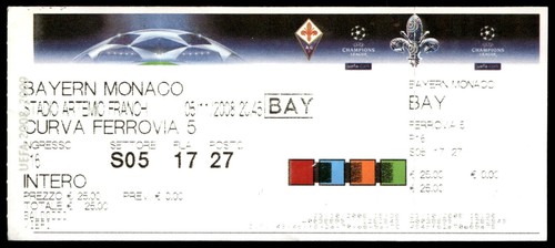Biglietto 2008 fiorentina - 2008, ac