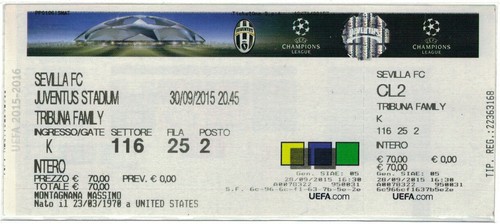 Biglietto juventus siviglia - juventus,