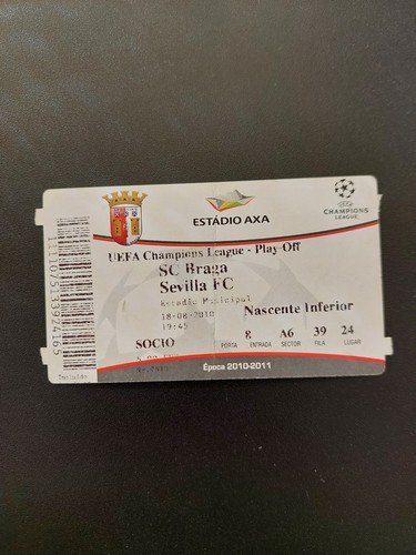 Biglietto calcio braga - biglietto, v