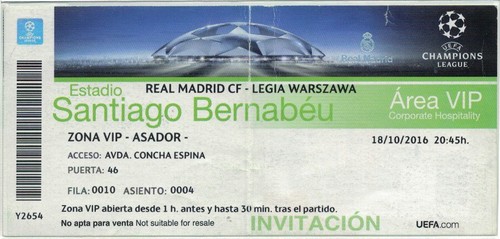 Biglietto real madrid - real,