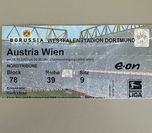 Biglietto 2002 borussia - 2002,