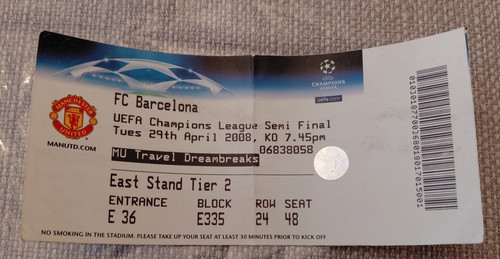 Biglietto stub manchester - biglietto,