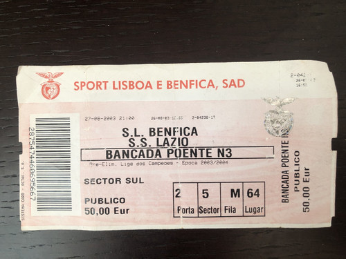 Biglietto benfica ss - sl,